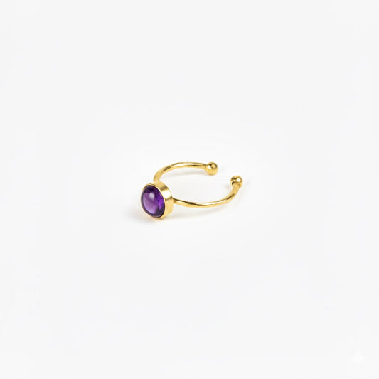 ODESSA Amethyst Minimalist Ring Gold
