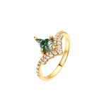 Load image into Gallery viewer, FOREST Moss Agate Ring Gold 925 Silver
