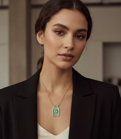 Halskette mit Tarotkarte „Böser Blick“