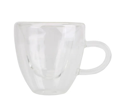 Heart Shaped Clear Glass Mug