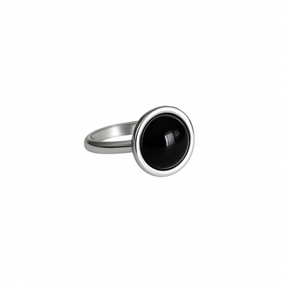 CHHOTA Black Onyx Ring Silver