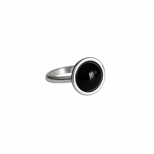 Bague Minimale Pierre de Lune - Argent