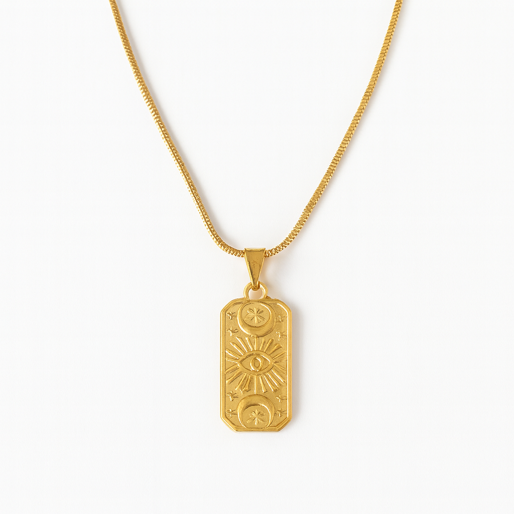 LUNAR GAZE Evil Eye Pendant Necklace Gold