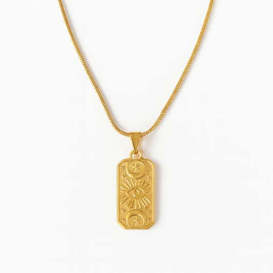 Collier pendentif mauvais œil LUNAR GAZE en or