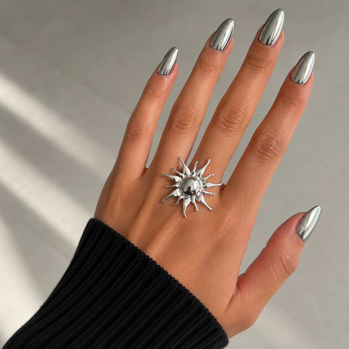 RAVI Sun Burst Ring Silver