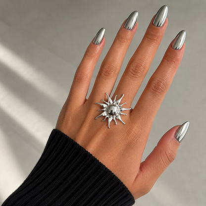 RAVI Sun Burst Ring Silver