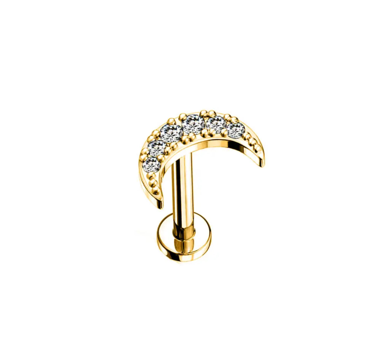 Moon Push Pin Body Jewelry - Gold