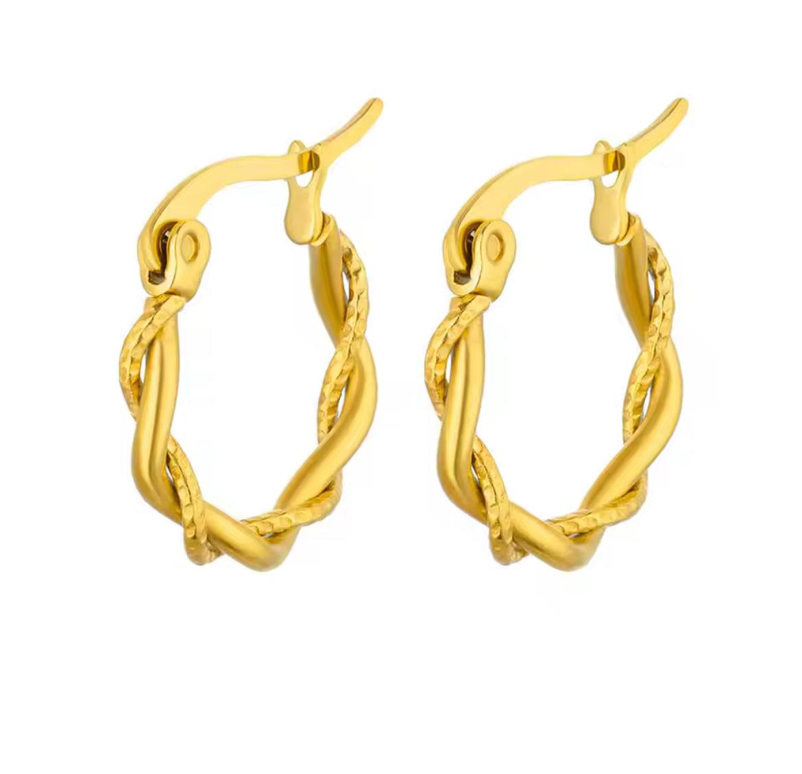 ZEA Dainty Twist Hoop Earrings Gold