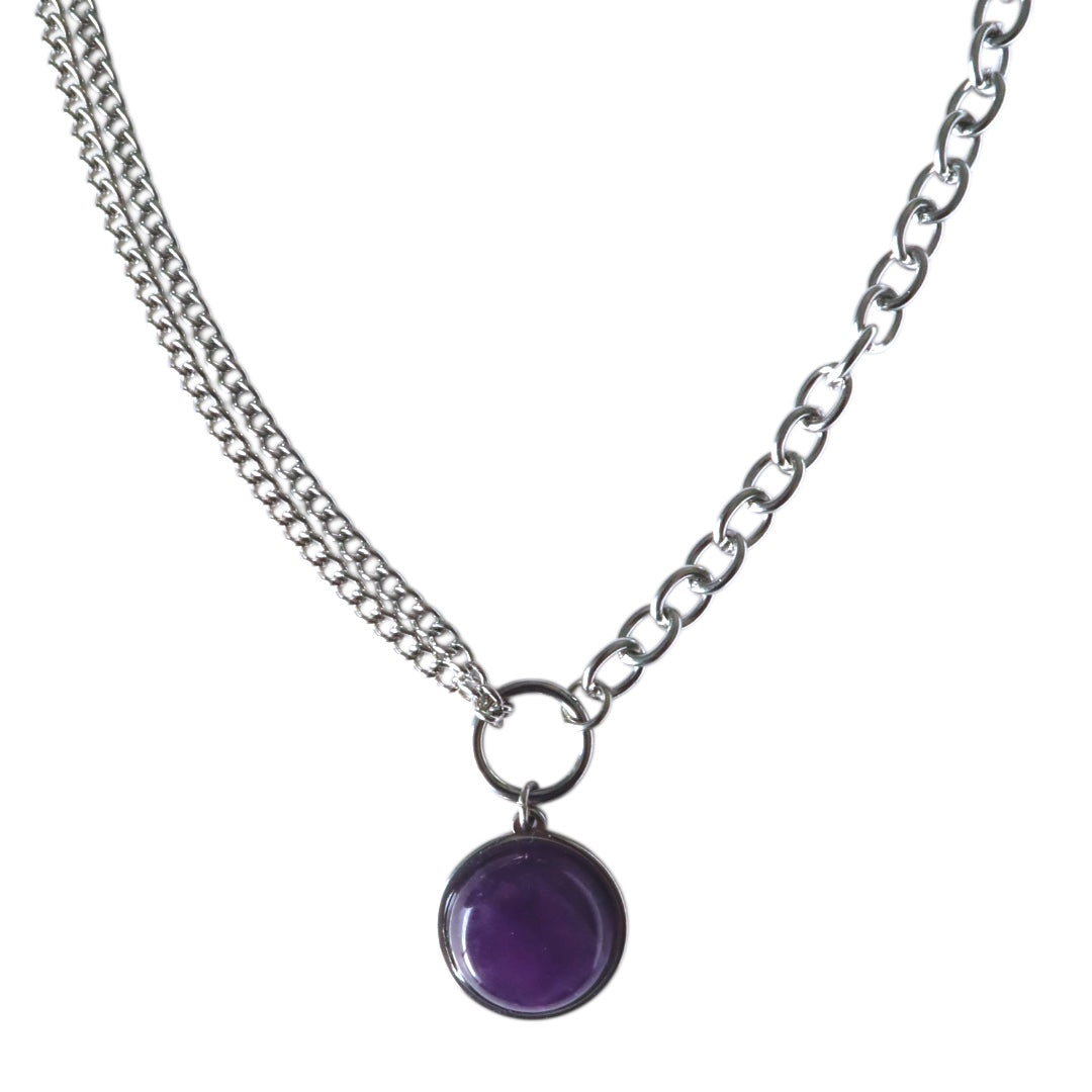 EQUINOX Amethyst O Ring Chain Choker Necklace