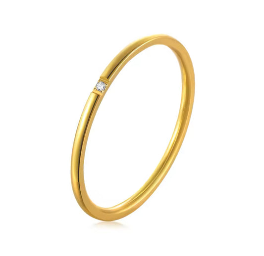 ELENA Zircon Dainty Ring Gold