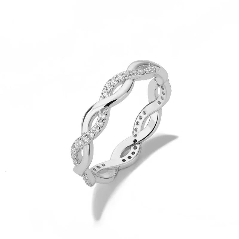 FREYA Zircon Twist Ring - Silver