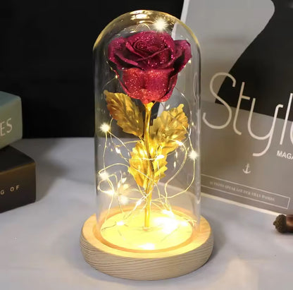 Eternal Rose in a Glass LED Light Decoration