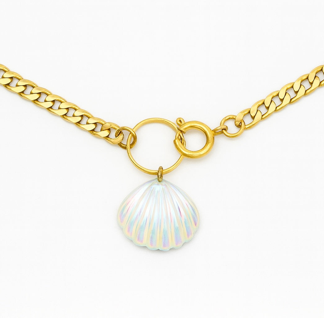 Seashell Aura O Ring Choker Gold