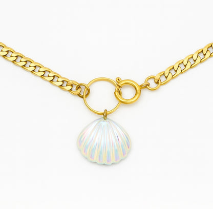 Seashell Aura O Ring Choker Gold