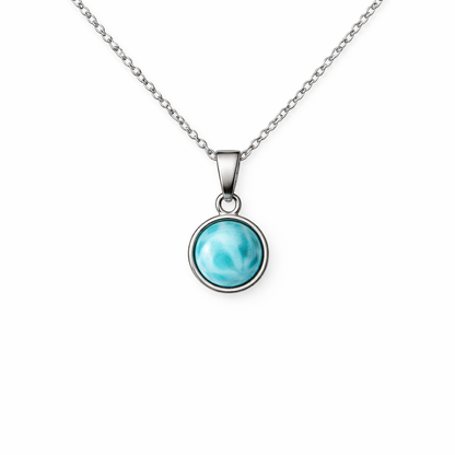 DAYA Blue Larimar Pendant Necklace Silver