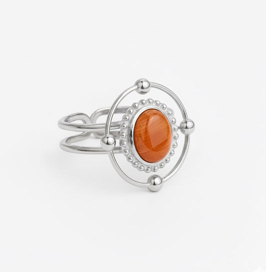 SURYA Sunstone Ring Silver