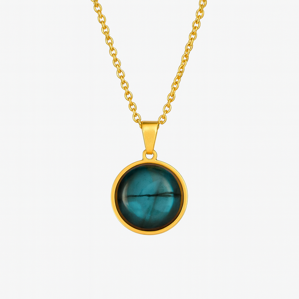Collier Pendentif Labradorite Bleue SAYA Or