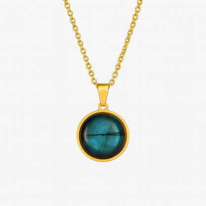 Collier Pendentif Labradorite Bleue SAYA Or