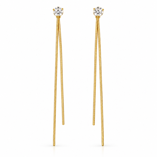 SERAPHINA Cubic Zirconia Thread Earrings Gold