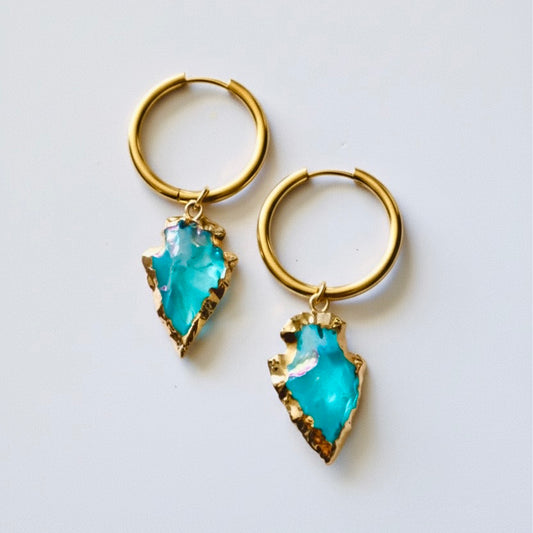 Boucles d'oreilles créoles croissant de lune - Or