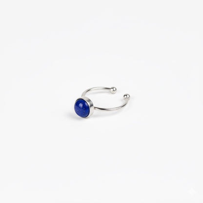 Bague Minimaliste Lapis Lazuli - Argent
