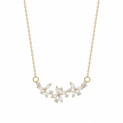 Bague Fleur en Argent avec Charoïte et Diamant Herkimer CELESTIAL BLOOM