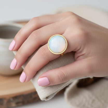 AYA Opalite Statement Ring Gold