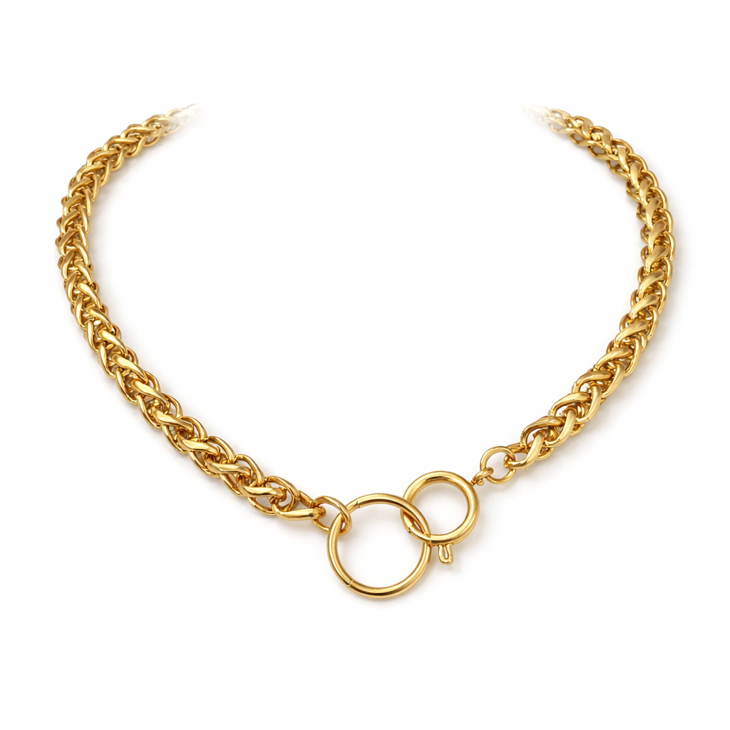 MIA Weizenkette O-Ring-Choker-Halskette Gold