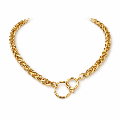 MIA Weizenkette O-Ring-Choker-Halskette Gold