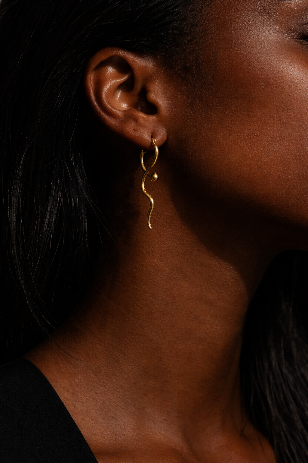 SERPENTIA Snake Huggies Earrings Gold