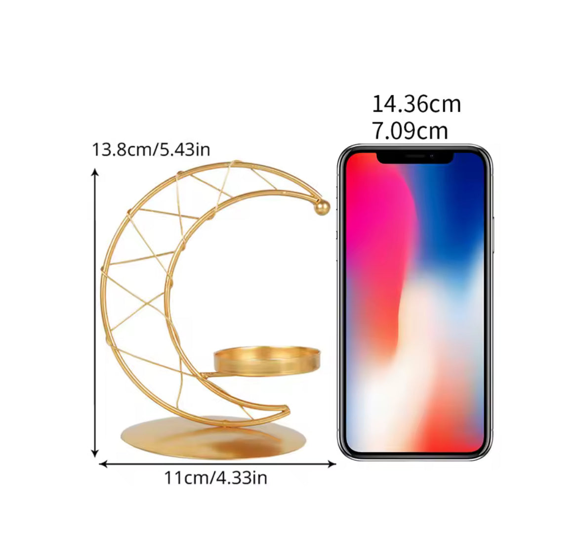 LA LUNA Crescent Moon Tea light Candle Holder Gold