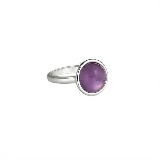 Bague en argent avec améthyste CHHOTA
