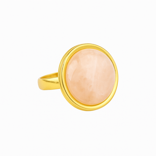 Bague tendance AYA en quartz rose doré