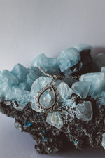 Load image into Gallery viewer, Moonstone Drop Pendant Necklace - 925 Silver
