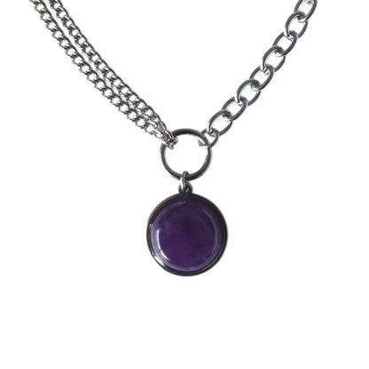 EQUINOX Amethyst O Ring Chain Choker Necklace