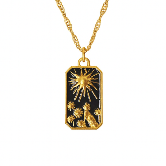 Collier pendentif à breloque tournesols SOLBLOOM en or