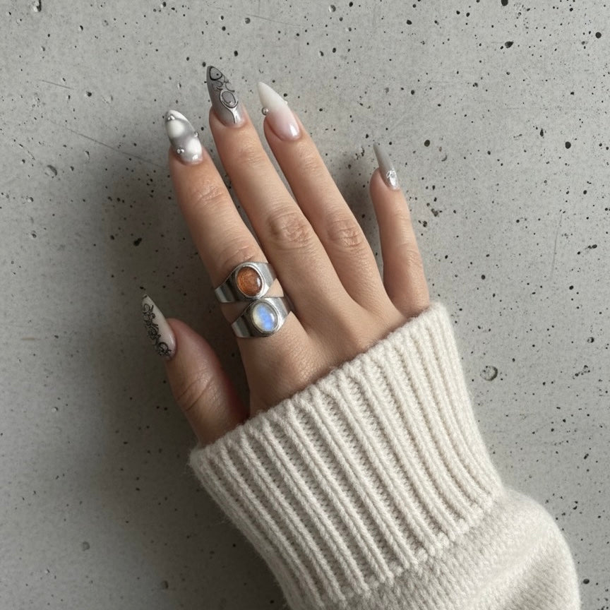 Bague SOLARA en argent avec pierre de soleil
