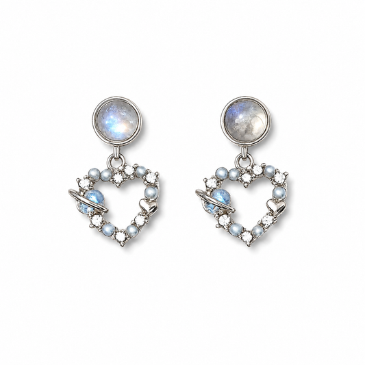 CELESTIAL LOVE Moonstone Earrings Silver