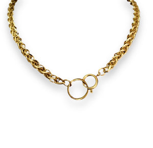 MIA Wheat Chain O Ring Choker Necklace Gold