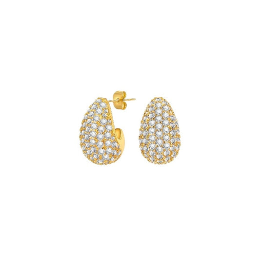 FATALE Zircon Drop Earrings Gold