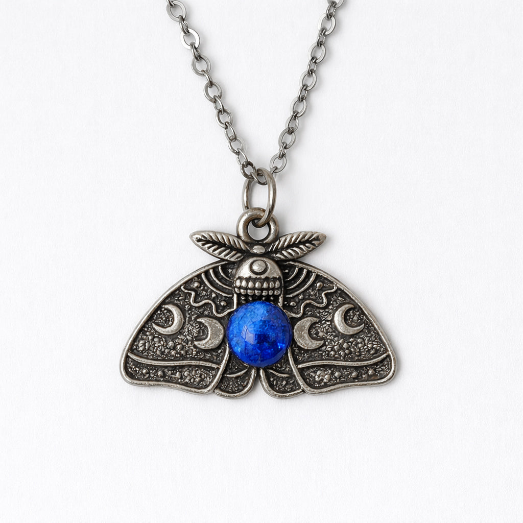 MOON MOTH Custom Gemstone Pendant Necklace Silver