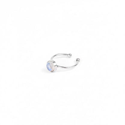 ODESSA Rainbow Moonstone Ring Silver
