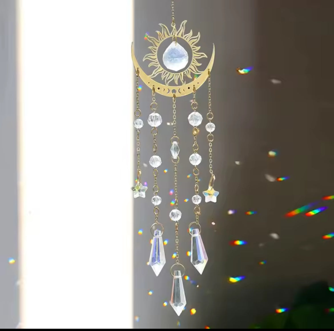 Sun and Moon Crystal Suncatcher
