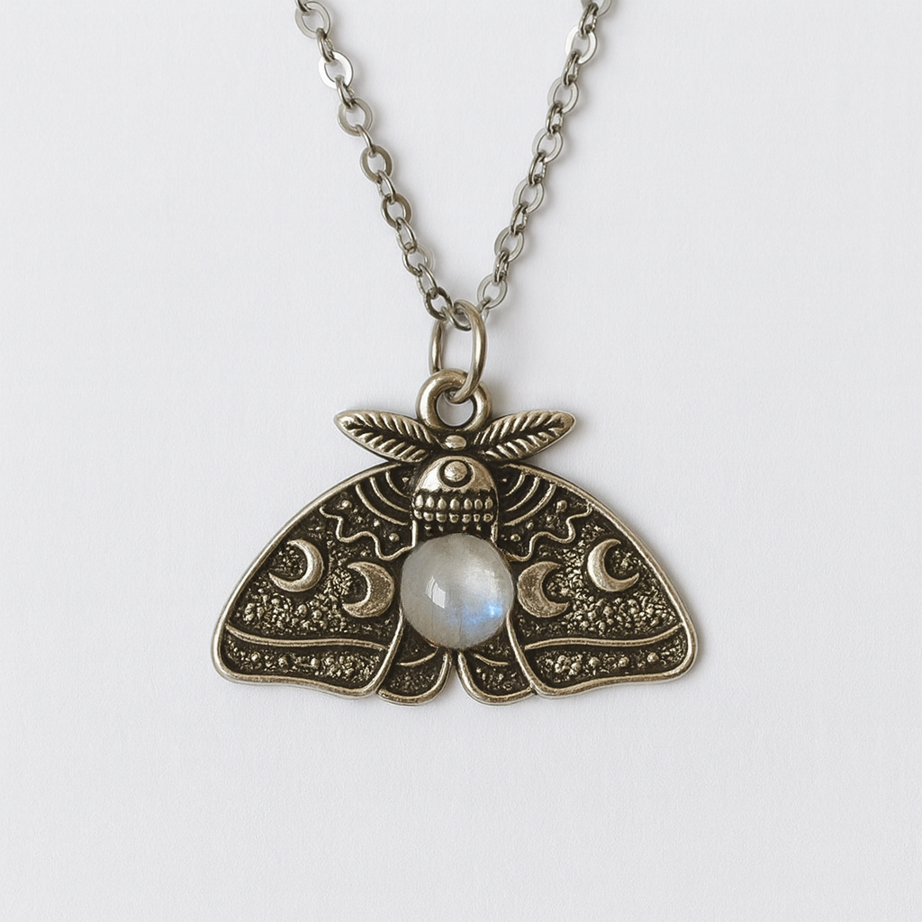 Collier pendentif MOON MOTH en argent