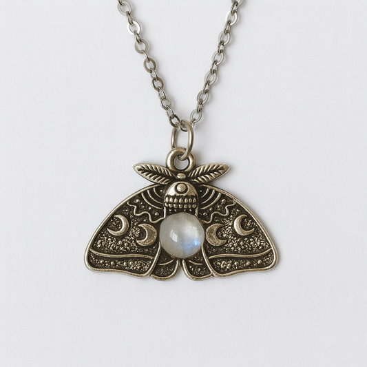 Collier pendentif MOON MOTH en argent