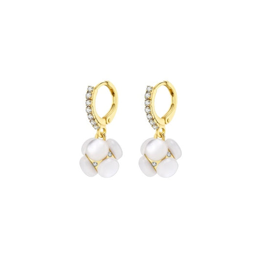 ELENA Zircon Charm Hoop Earrings Gold