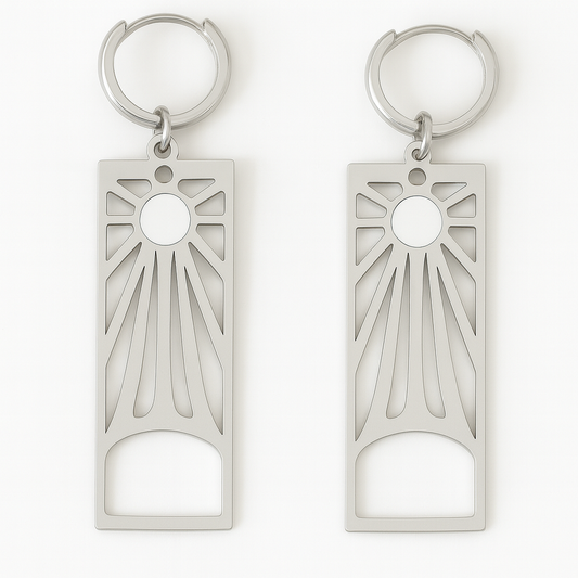 SUNRISE White Sun Charm Earrings Silver