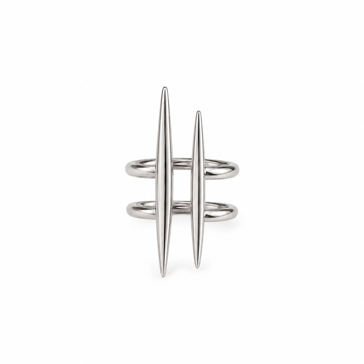 RISE Facettierter Citrin-Halbmondring, 925er Silber