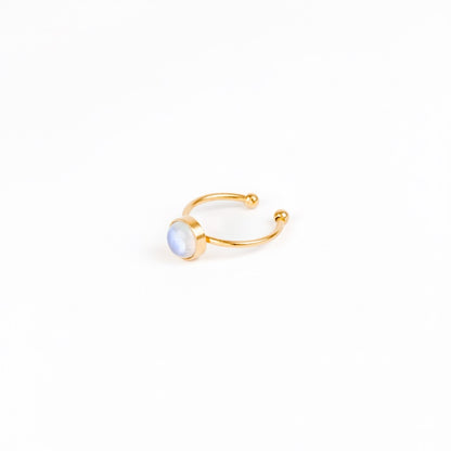 ODESSA Rainbow Moonstone Ring Gold