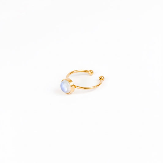 ODESSA Rainbow Moonstone Ring Gold